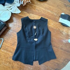 Commense Black Top with Gold buttons